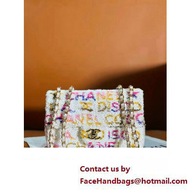 CHANEL Sequins  &  Gold-Tone Metal White, Yellow, Pink  &  Blue Small Flap Bag AS4561 2024